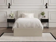 LPD Berlin Milk Weave Ottoman Bed Frame LPD Berlin Milk Weave Ottoman Bed Frame