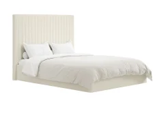 LPD LPD Berlin Tall Milk Velvet Ottoman Bed Frame