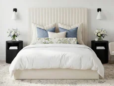 LPD LPD Berlin Tall Milk Velvet Ottoman Bed Frame