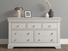 Seconique Bordeaux Ivory Wooden 3+2 Drawer Chest of Drawers