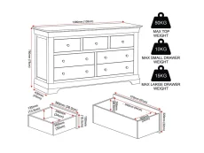 Seconique Seconique Bordeaux Pebble Grey Wooden 3+2 Drawer Chest of Drawers