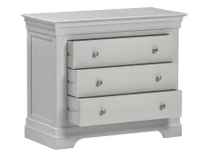 Seconique Seconique Bordeaux Pebble Grey Wooden 3 Drawer Chest of Drawers