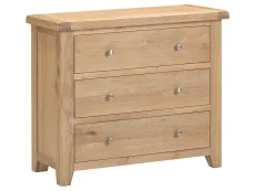 Seconique Seconique Windsor Natural Oak Wooden 3 Drawer Chest of Drawers