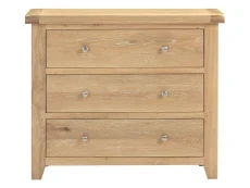 Seconique Seconique Windsor Natural Oak Wooden 3 Drawer Chest of Drawers