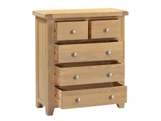 Seconique Seconique Windsor Natural Oak Wooden 3+2 Drawer Chest of Drawers