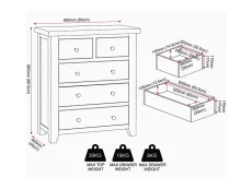 Seconique Seconique Windsor Natural Oak Wooden 3+2 Drawer Chest of Drawers