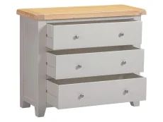 Seconique Seconique Windsor Pebble Grey and Oak Wooden 3 Drawer Chest of Drawers