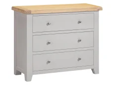 Seconique Seconique Windsor Pebble Grey and Oak Wooden 3 Drawer Chest of Drawers