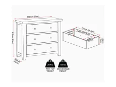 Seconique Seconique Windsor Pebble Grey and Oak Wooden 3 Drawer Chest of Drawers