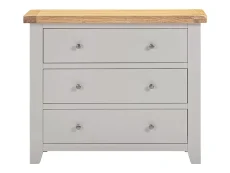 Seconique Seconique Windsor Pebble Grey and Oak Wooden 3 Drawer Chest of Drawers