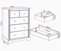 Seconique Seconique Stratford White Wooden 3+2 Drawer Chest of Drawers