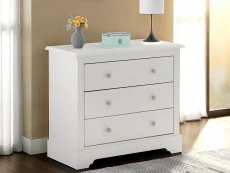Seconique Seconique Stratford White Wooden 3 Drawer Chest of Drawers