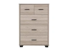 Seconique Seconique Oliver Light Oak Wooden 3+2 Drawer Chest of Drawers