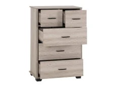 Seconique Seconique Oliver Light Oak Wooden 3+2 Drawer Chest of Drawers