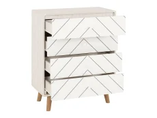 Seconique Seconique Dixie Dusty Grey and White Wooden 4 Drawer Chest of Drawers