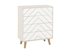Seconique Seconique Dixie Dusty Grey and White Wooden 4 Drawer Chest of Drawers