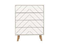 Seconique Seconique Dixie Dusty Grey and White Wooden 4 Drawer Chest of Drawers