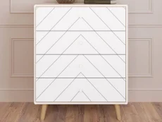 Seconique Seconique Dixie Dusty Grey and White Wooden 4 Drawer Chest of Drawers