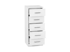 Seconique Seconique Dakota White Wooden 5 Drawer Narrow Chest of Drawers