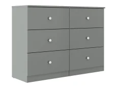 Seconique Seconique Denver Grey Gloss 3+3 Drawer Chest of Drawers