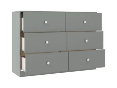 Seconique Seconique Denver Grey Gloss 3+3 Drawer Chest of Drawers