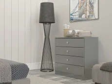Seconique Denver Grey Gloss 4 Drawer Chest of Drawers Seconique Denver Grey Gloss 4 Drawer Chest of Drawers