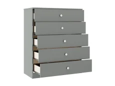 Seconique Seconique Denver Grey Gloss 5 Drawer Chest of Drawers