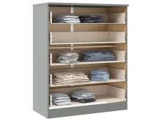 Seconique Seconique Denver Grey Gloss 5 Drawer Chest of Drawers