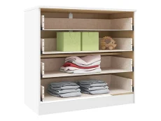 Seconique Seconique Denver White and Blue Gloss 4 Drawer Chest of Drawers