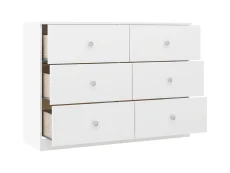 Seconique Seconique Denver White Gloss 3+3 Drawer Chest of Drawers