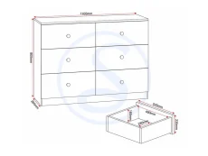Seconique Seconique Denver White Gloss 3+3 Drawer Chest of Drawers