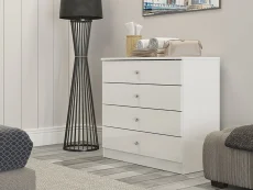 Seconique Denver White Gloss 4 Drawer Chest of Drawers Seconique Denver White Gloss 4 Drawer Chest of Drawers