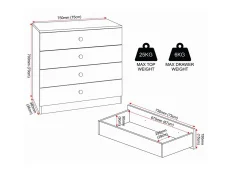 Seconique Seconique Denver White Gloss 4 Drawer Chest of Drawers