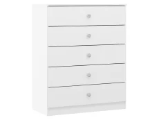 Seconique Seconique Denver White Gloss 5 Drawer Chest of Drawers