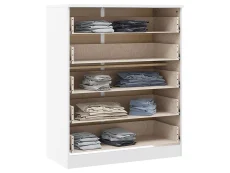 Seconique Seconique Denver White Gloss 5 Drawer Chest of Drawers