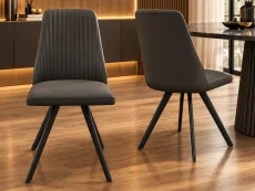 Torelli Azzaro Dark Grey Faux Leather Dining Chair Torelli Azzaro Dark Grey Faux Leather Dining Chair