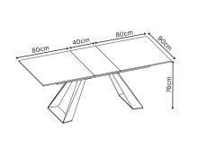 Torelli Torelli Lavante Grey Gloss 200cm Extendable Dining Table