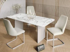 Torelli Milano White Gloss Ceramic Dining Table