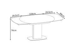 Torelli  Torelli Olivia White Glass 190cm Extendable Dining Table