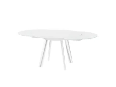 Torelli Torelli Omega White Glass 166cm Extendable Dining Table