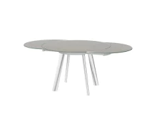 Torelli Torelli Omega Taupe Glass 166cm Extendable Dining Table