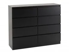 Seconique Clearance - Seconique Malvern Black 4+4 Drawer Chest of Drawers