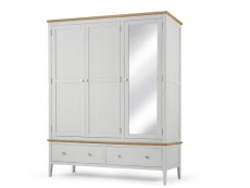 Archers Archers Cotswold Grey and Oak 3 Door 2 Drawer Mirrored Large Triple Wardrobe (Part Assembled)