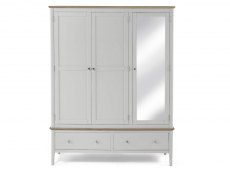 Archers Archers Cotswold Grey and Oak 3 Door 2 Drawer Mirrored Large Triple Wardrobe (Part Assembled)
