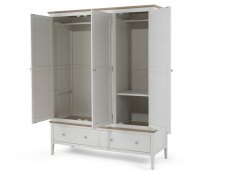 Archers Archers Cotswold Grey and Oak 3 Door 2 Drawer Mirrored Large Triple Wardrobe (Part Assembled)