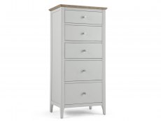 Archers Cotswold Grey and Oak 5 Drawer Tall Chest of Drawers (Assembled)