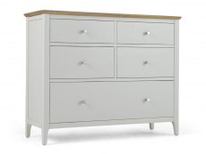 Archers Archers Cotswold Grey and Oak 5 Drawer Wide Chest of Drawers (Assembled)