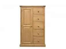 Archers Archers Langdale 1 Door 5 Drawer Pine Wooden Children's Wardrobe (Assembled)