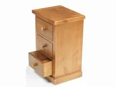 Archers Langdale 3 Drawer Pine Wooden Large Bedside Table (Assembled)