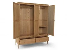 Archers Archers Windermere 3 Door 2 Drawer Mirrored Oak Wooden Large Triple Wardrobe (Part Assembled)